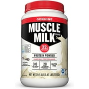 Muscle Milk Genuine Protein Powder, Natural Vanilla, 32g Protein, 2.47 Pound, 16 Servings