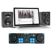 Hercules DJControl Compact USB 2-Deck DJ Controller Mixer + (2) Samson Monitors