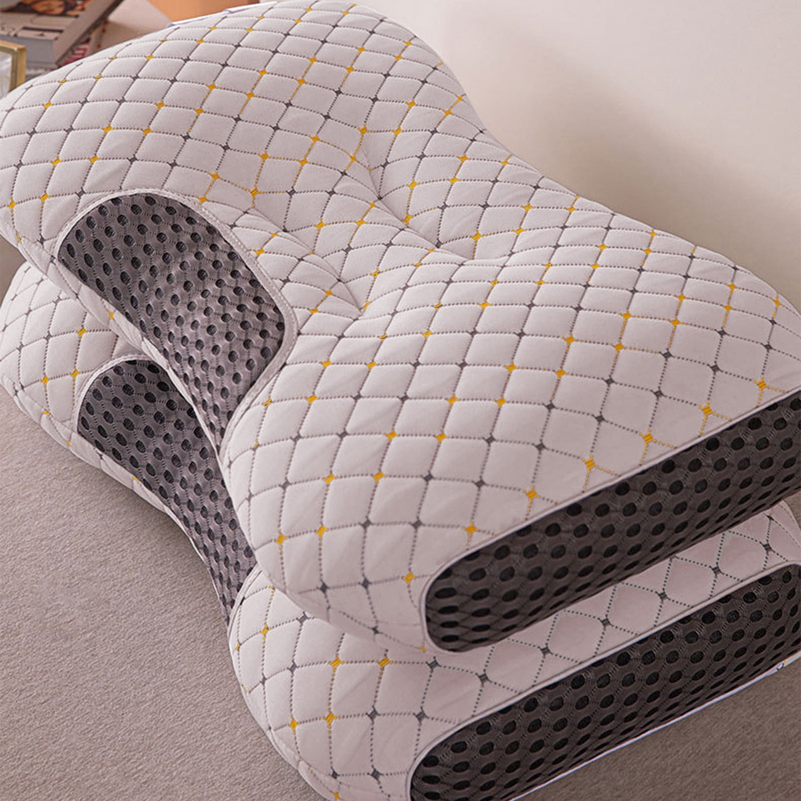Ovzne 2-Pack Orthopedic Cervical Pillows For Deep Sleep Support - Non-Collapsing Memory Foam Pillow With Neck Pain Relief, 29X19X2 Inches, Bed Pillows For Side/Back Sleepers