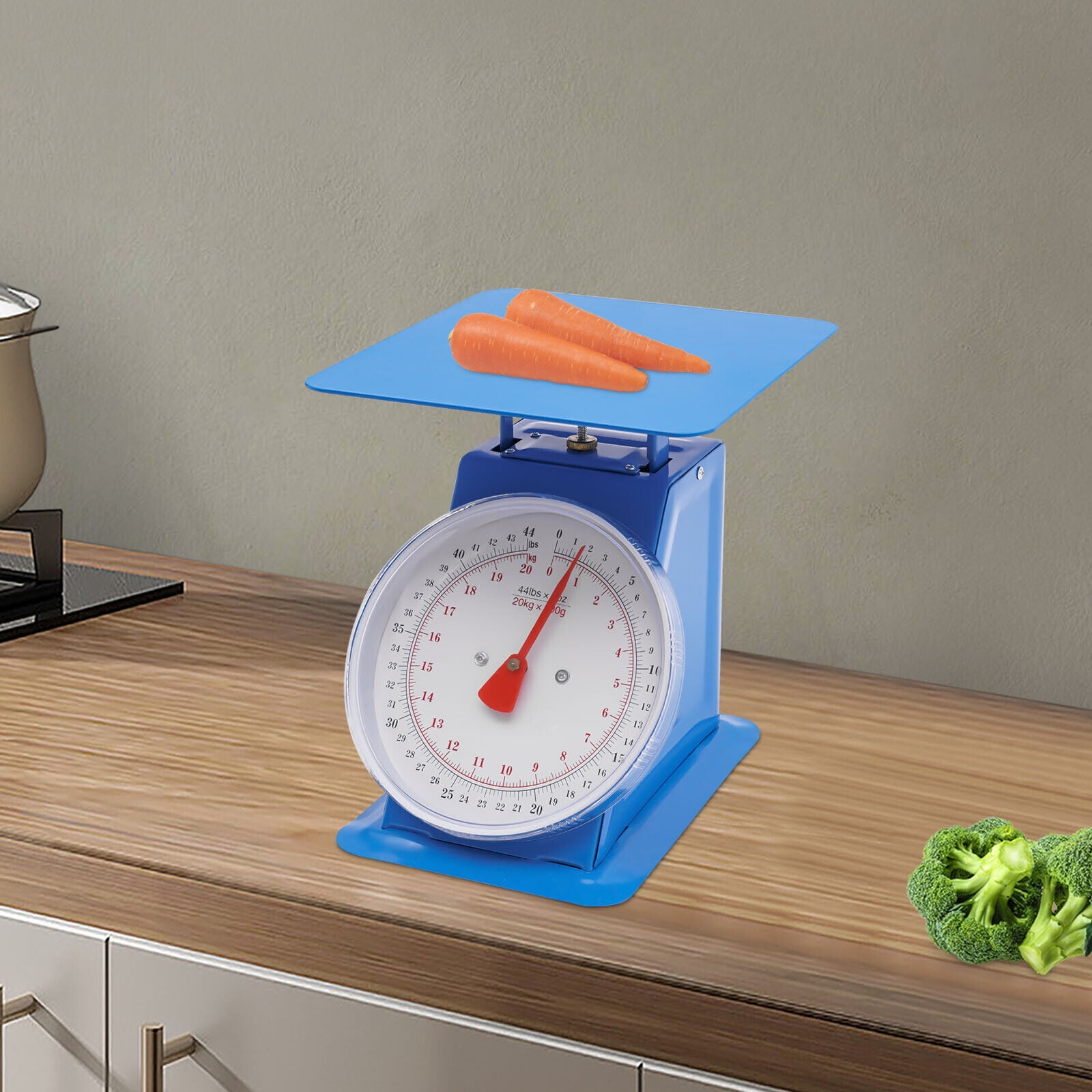 Mechanical Scale with Dual Scales (kg/lb), High Accuracy, Sturdy & Portable - Ideal for Home & Small Business Use - Blue