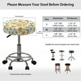 thumbnail image 6 of ZIATUBLE Yellow Floral Stool Covers Cushion Dustproof Seat Cover for Vanity Chair 12-14 Inch Elastic Bar Stool Covers Round 2 Pieces Lightweight Round Stool Dust Covers Home Decor, 6 of 6