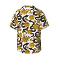 thumbnail image 4 of Goofa Snake And Rose Printed Men's Casual Short-sleeved Shirt,Lightweight Breathable Button-down,Summer Casual men's top,Versatile Fashion shirt-4X-Large, 4 of 7