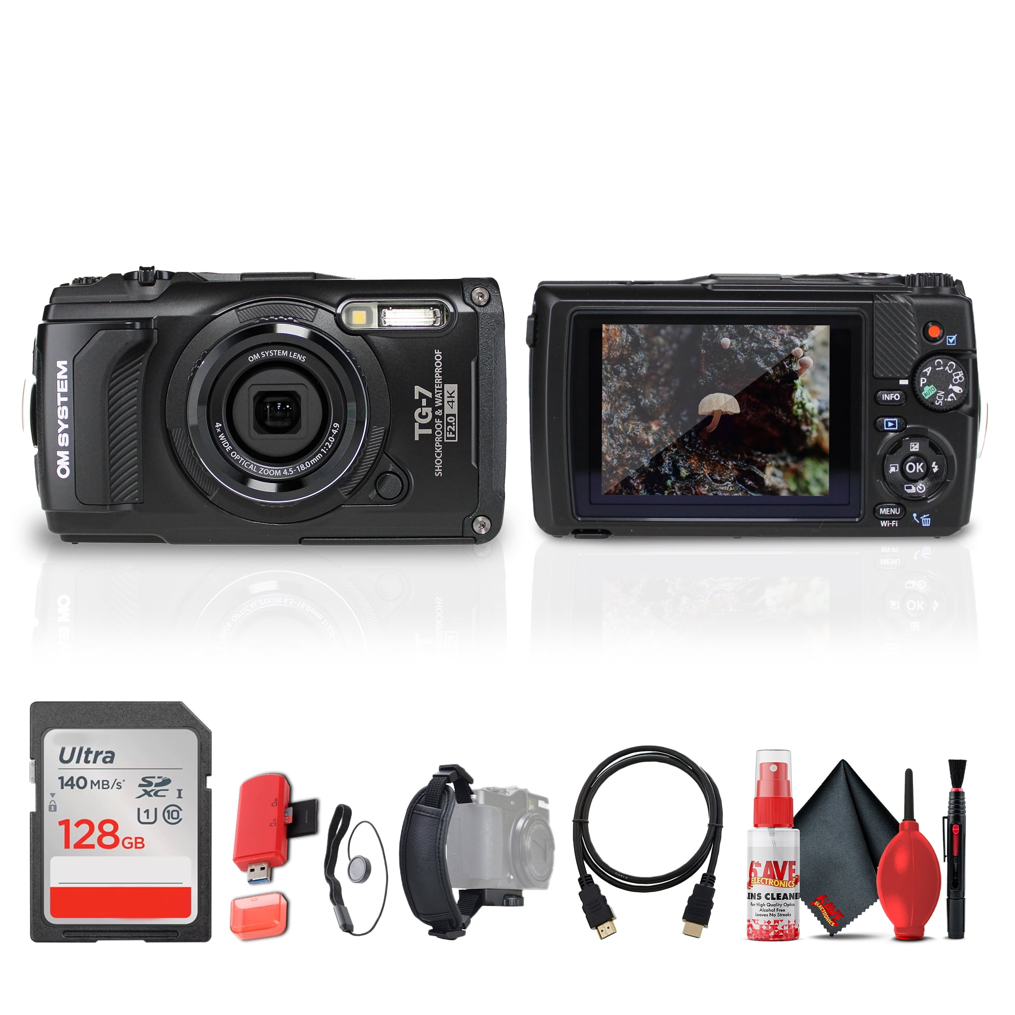 Olympus TG-6 Waterproof Camera Bundle - Extra Batteries, 64GB Card