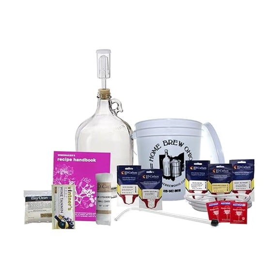 1 Gallon Wine Making Kit - Fruit Wine Kit for Beginners - Homebrewing Starter Kit - Equipment to Make Wine from Fruit - One Gallon Batch - Easy Wine Making