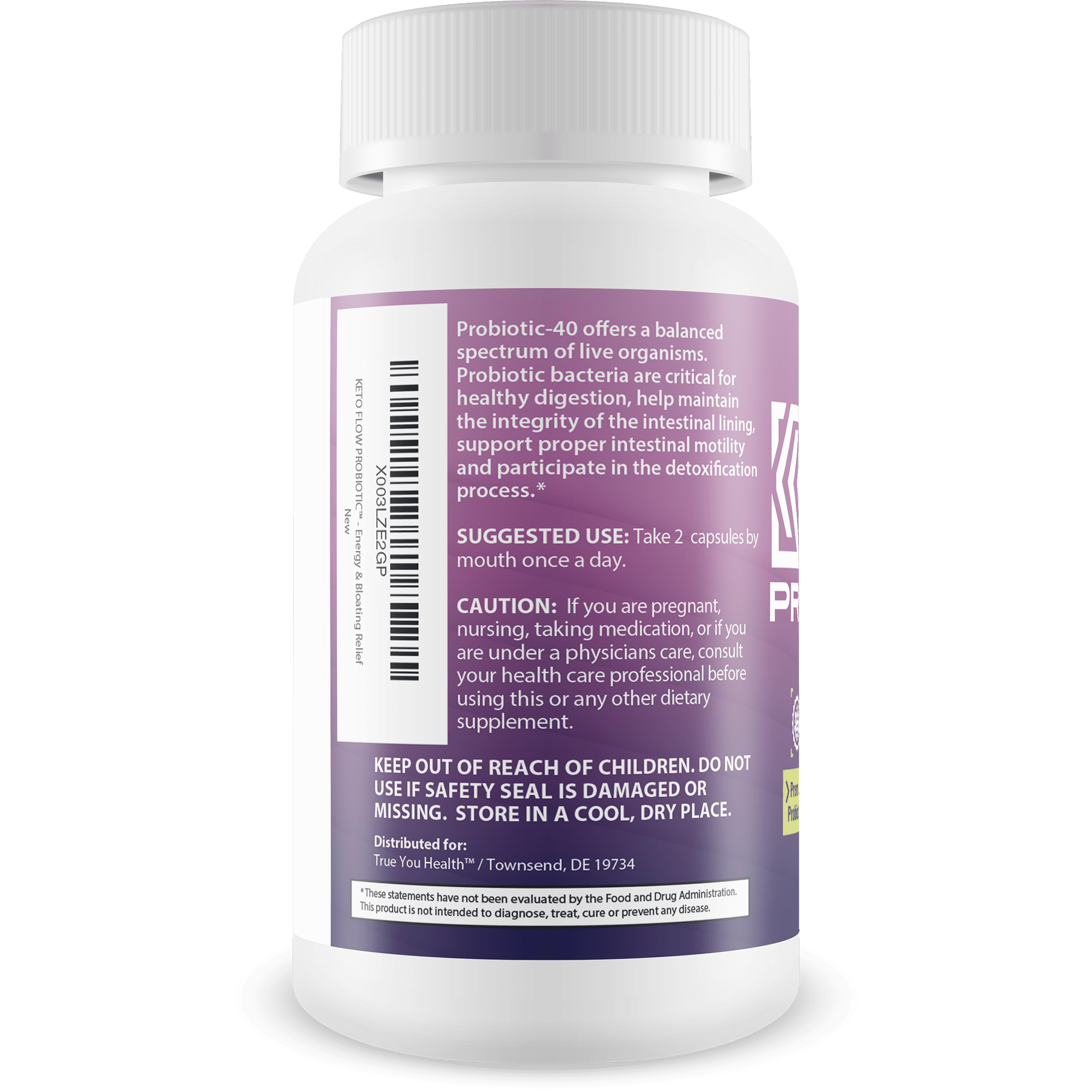 KETO FLOW PROBIOTIC - Premium Probiotics & Prebiotics - Keto Friendly Probiotic Formula - 40 Billion CFU - Promote Healthy Gut Biome - Immune Support & Digestive Support - Aid Energy, Bloating Relief