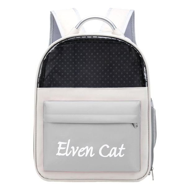 Mochila grande ventilada para transportar mascotas, ideal para pasear al aire libre, perros y gatos. Gris