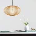 thumbnail image 4 of Modern Bamboo Wicker Rattan Hanging Light Shade for Living Room, Dining Room, Entryway, 4 of 9