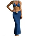 thumbnail image 2 of Purcolt Women's 3 Piece Bikini Sets Trendy Triangle Bikini Top Tie Side Bottom with Long Sheer Crochet Beach Cover Up Skirt Swimsuit, 2 of 6