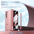 thumbnail image 2 of For Samsung Galaxy Z Fold 4 Case with S Pen & Pen Holder, [Hinge Protection] [Built-in Screen Protector] [Kickstand Feature] All-inclusive Slim PC Phone Case Cover for Z Fold 4 2022 - Blue,Pink, 2 of 7