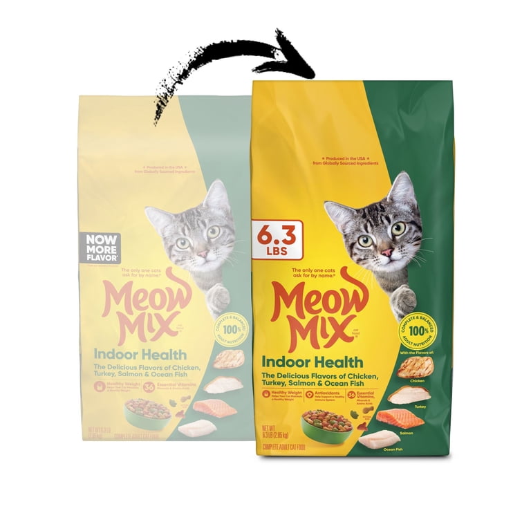 Meow Mix, Indoor Health Dry Cat Food, 6.3 lb Bag, Complete