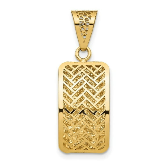 Diamond2Deal 14K Yellow Gold Hollow Fancy Pendant for Women (L- 1.11 inch, W- 0.4 inch)