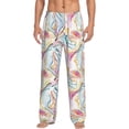 thumbnail image 1 of Kdxio Abstract Marble Texture Pattern Men's Pajama Pants, Elastic Waist with Drawstring and Pockets, Comfortable Loungewear-Medium, 1 of 6
