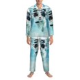 thumbnail image 3 of Sikiie Swimming Cat Goggles Mens Pajama Set, Soft Warm Long Sleeve Sleepwear, Cozy Button-Down Pjs for Men-Medium, 3 of 7