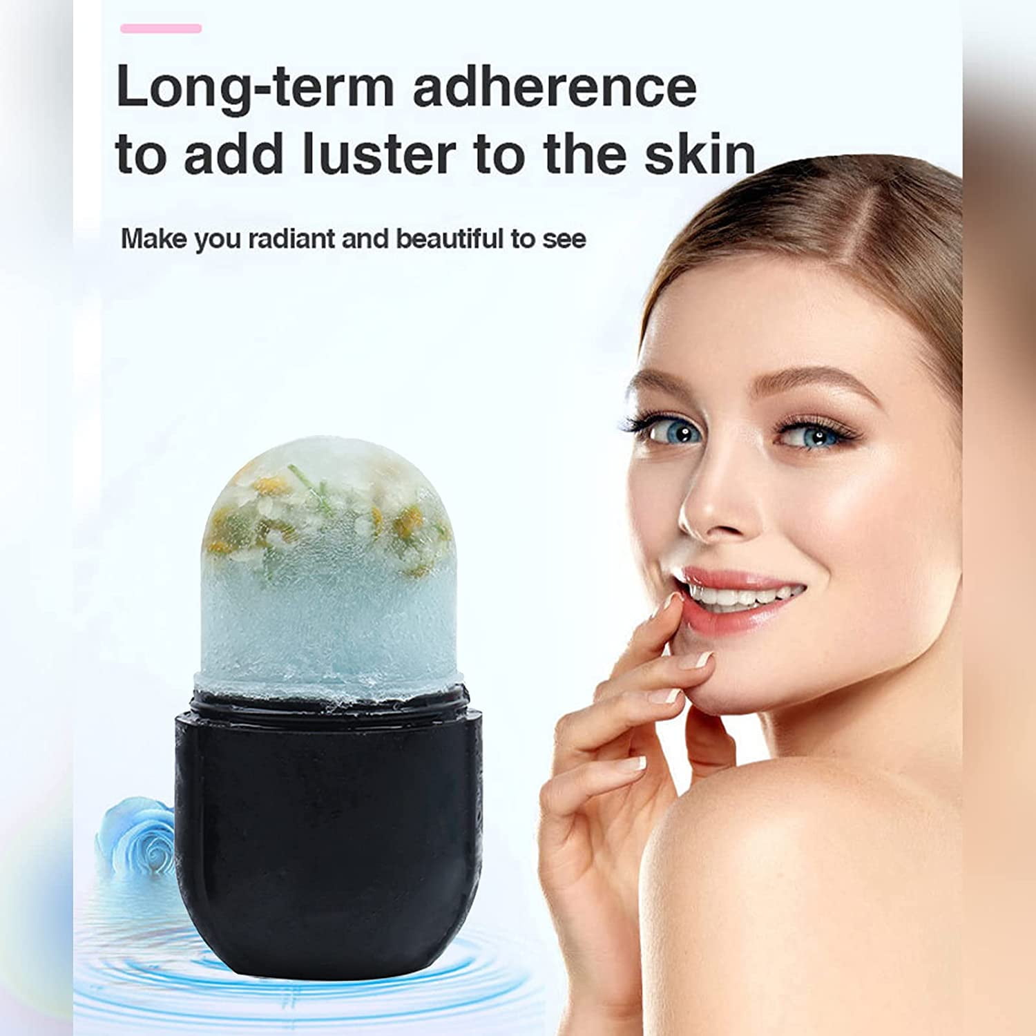 Ice Face Roller, Eyes and Neck, Brighten Skin & Enhance Your Natural Glow, Reusable Facial Treatment, Facial Ice to Tighten & Tone Skin & De-Puff The Eye Area, Cryotherapy for Face Ice (Pink