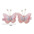 thumbnail image 6 of Mightlink 1 Pair Hair Clips Elegant Cute Decorative Compact 3D Butterfly Lace Embroidered Hair Pins Accessories for Gift, 6 of 7