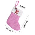 thumbnail image 5 of AuroraX Pink Knitted Christmas Stocking with Initials Plush Monogrammed Mini Christmas Stockings 7" Xmas Candy Bags for Holiday Hanging Decoration Gifts for Fireplace, 5 of 5