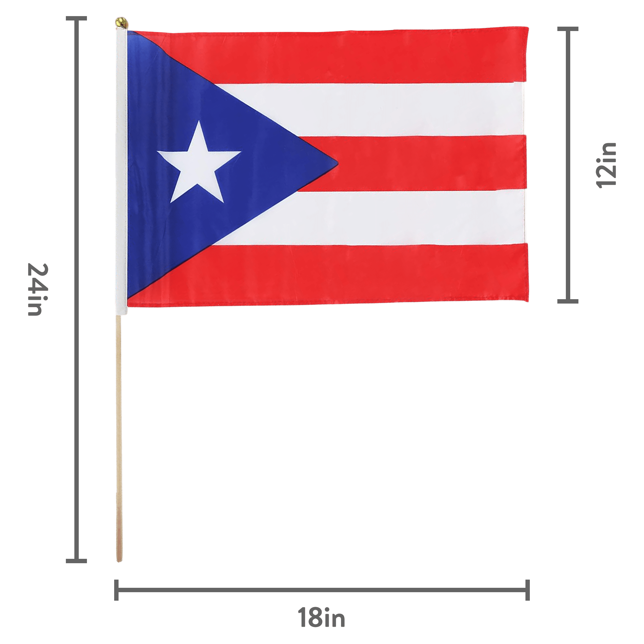 MRJ Souvenir 12" x 18" Printed Polyester Puerto Rico Flag