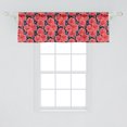 thumbnail image 2 of Ambesonne Floral Window Valance, Romantic Roses for Lovers Valentines Shabby Perennial Flower Buds Pattern, Curtain Valance for Kitchen Bedroom Decor with Rod Pocket, 54" X 18", Dark Coral Dark Blue, 2 of 3