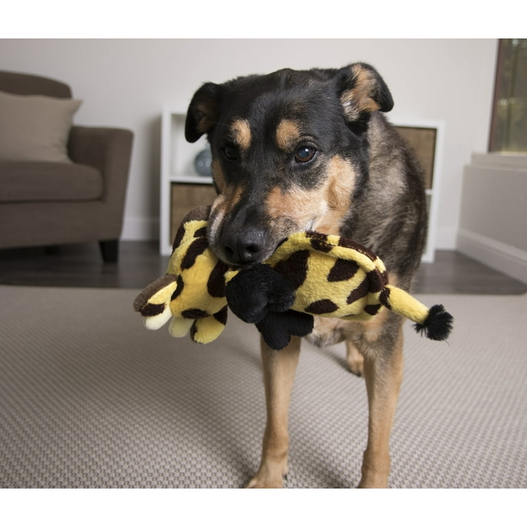 Pet Supplies : Hear Doggy Chew Guard Flats Toy, Giraffe, Yellow/Brown  Ultrasonic Silent Squeaker Dog Toy, Large 