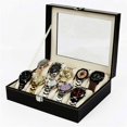 thumbnail image 2 of Milue 10 Grids Watch Box PU Watches Display for Case Jewelry Holder Storage Organizer with Lock for Women Men Gifts, 2 of 9