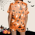 thumbnail image 5 of Women'S Pajama Sets Halloween Two Piece Satin Pajama Set Pumpkin Ghost Printed Button Down Womens Pajama Sets Shorts Womens Loungewear Halloween Womens Pjs, 5 of 7