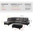 thumbnail image 7 of Golden Furniture 3 PCS Sectional Sofa Set, L-Shaped Sectional Couch 103" W for Living Room, with Storage Ottoman and Matching Pillows, 7 of 7