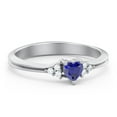 thumbnail image 1 of Bague Cœur Pierre de Naissance avec Accents d'Épaule - Saphir Bleu (Septembre), 1 of 4