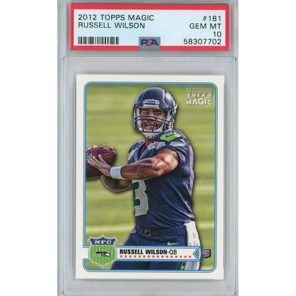 Graded 2012 Topps Magic Russell Wilson #181 Rookie RC Football Card PSA 10 Gem Mint