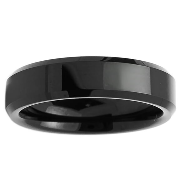 Men Women Tungsten Carbide Wedding Band Ring 6mm Comfort Fit Beveled Edges For Men & Women