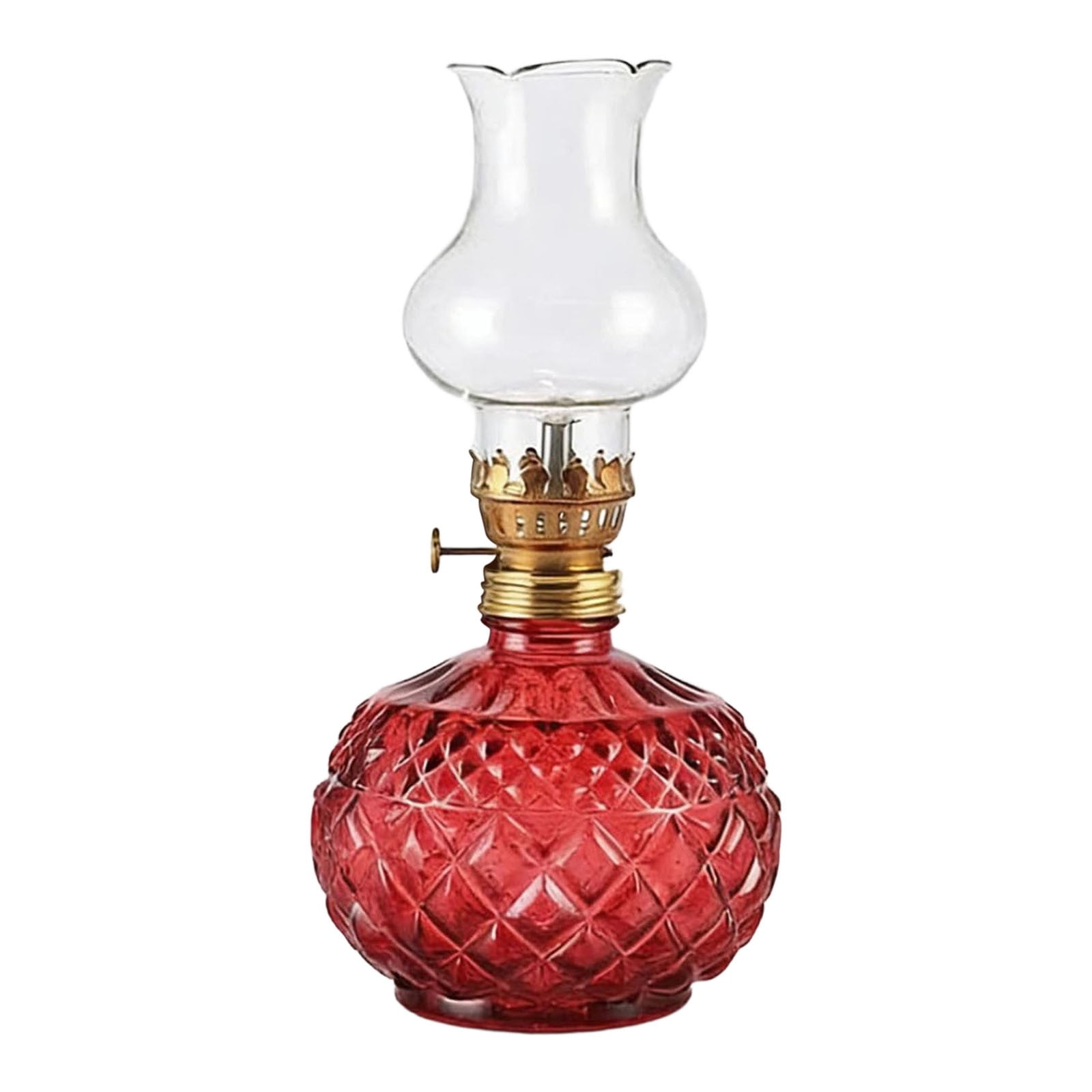 Vintage Style Oil Lamp with Glass Candle Holder, Vintage Glass Kerosene Lamp Lantern, Retro Glass Clear Kerosene Lamp Lantern, Clear Hurricane Oil Lamps for Table Centerpiece, Wedding Decor