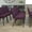 Plum Fabric/Gold Vein Frame, variant on Emma + Oliver 4 Pack 21"W Stacking Church Chair in Burgundy Fabric - Gold Vein Frame