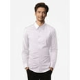 thumbnail image 2 of Wyobmus Mens Dress Shirt 4-Way Stretch Long Sleeve Collared Casual Solid Business Wedding Button Down Formal Shirt A-White, 2 of 3