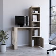thumbnail image 3 of Engineered Wood Desk with Integrated Bookcase and Cabinet / Keep Your Desk Tidy in Limited Areas, 3 of 3