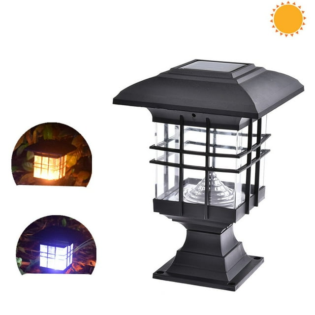 Waterproof House Shape Solar Column Lamp for Garden Landscape Decor Outdoor LightingDEBGFS ,whitelight