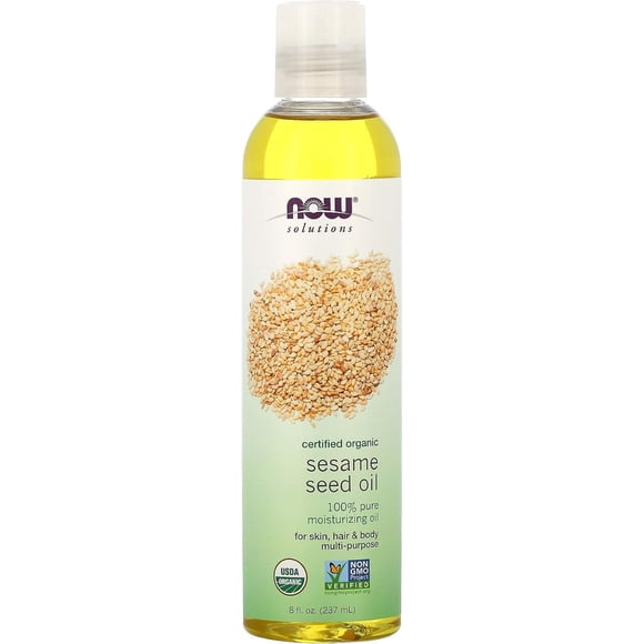 Now foods | Aceite para el cuidado de la piel, cabello y cuerpo de semilla de sésamo, orgánico