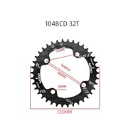 (One Piece) 104BCD Disc 44T46T48T50T52T Disc Mountain Bike Single Speed Positive and Negative Gear Disc (32T)