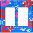 thumbnail image 6 of Metal Light Switch Plate Cover Lipstick Kisses Love Romance Blue LOV005, 6 of 13