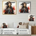 thumbnail image 4 of Designart "Rebellion Portrait of Punk Woman in Black and Red III" Fashion Framed Wall Art - Modern Black Fashion Illustration Entryway Framed Wall Art Print, 4 of 6