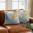 thumbnail image 3 of Throw Pillow Covers, Yellow Blue Grey Palm Leaves 24x24 Pillow Covers for Couch/Sofa/Bed, Summer Tropical Plants Botanical Decorative Square Linen Cushion Pillowcase for Home Decor, 3 of 9