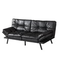 thumbnail image 2 of Atilioo Modern Hardwood Adjustable Armrests Convertible Futon Sofa Bed, Black, 2 of 10
