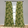 thumbnail image 5 of Ambesonne Cat Curtains, Kitten Silhouettes Jungle, Pair of 28"x95", Green Dark Green Cream, 5 of 5