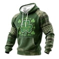 thumbnail image 4 of Ceisia Men's Irish Four-Leaf Clover Print Hoodie | Vintage Washed Relaxed Long-Sleeve Casual Sweatshirt Gift, 4 of 8