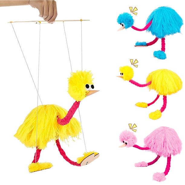 Ostrich-Marionette Animal Hand Puppets For Kids Bird String Puppet ...