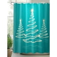 thumbnail image 2 of Christmas Shinny Tree Shower Curtain Set, Waterproof Shower Curtains for Bathroom, Xmas Light Stars Abstract Turquoise Washable Fabric Cloth Bath Curtain for Bathtub with Hooks 66x72 Inches, 2 of 6