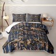 thumbnail image 2 of Erosebridal Navy Rustic Branch Quilt Full for Women Men, Camo Plant Print Full Bedspread Sets, 3pcs, 2 of 7