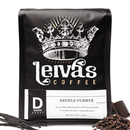 Leivas Dark Roast Whole Bean Coffee (8 Oz) – Roasted to Order, Micro-Lot Guatemalan Beans – Abuelo Fuerte Whole Beans w/ Chocolate & Caramel Notes – Dark Roast for Drip & French Press Brews