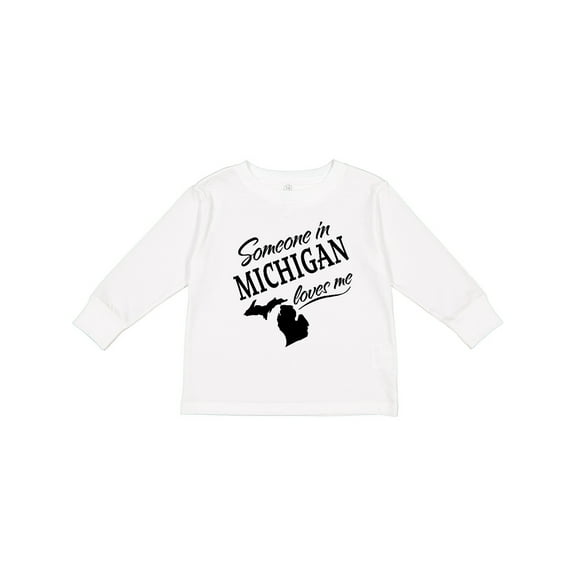 Inktastic Someone in Michigan Loves Me Boys or Girls Long Sleeve Toddler T-Shirt