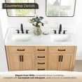 thumbnail image 2 of Altair Gavino 60" Wood Vanity in Light Brown with Composite Stone Top No Mirror, 2 of 13