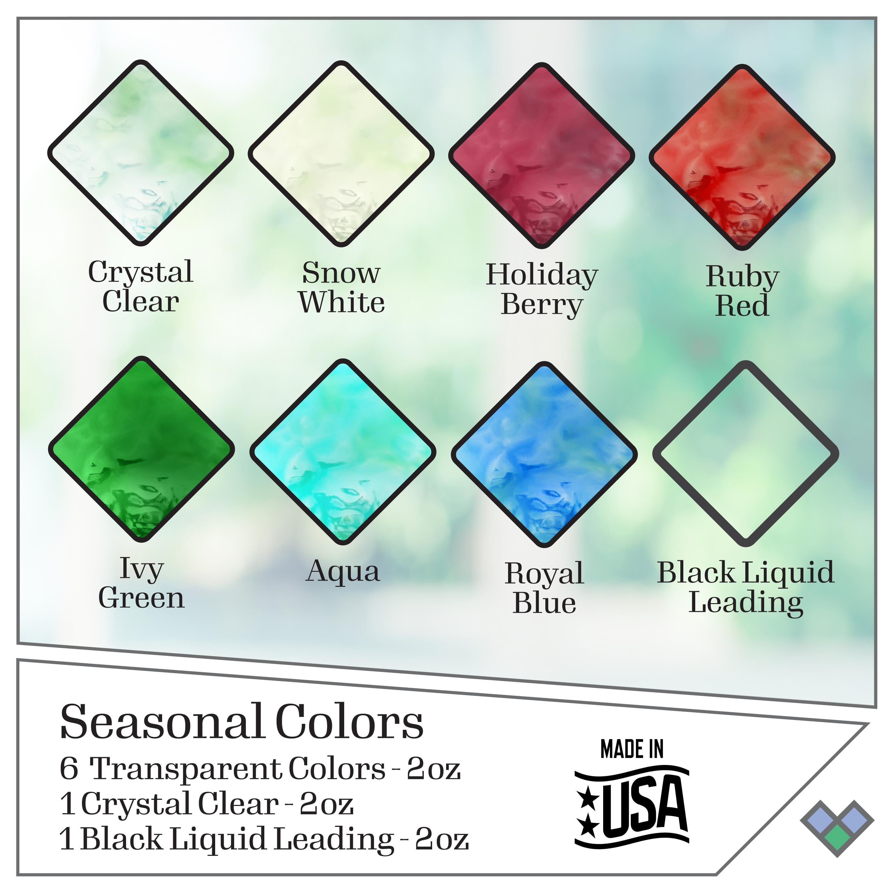 Gallery Glass Holiday Stained Glass Paint Kit, 8 Piece Set Perfect for DIY Arts and Crafts Projects