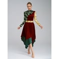 thumbnail image 7 of Aislor Women Metallic Liturgical Praise Dance Dress Long Sleeve Camouflage Print Worship Dancewear Burgundy M, 7 of 7